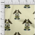 thumbnail image 1 of oneOone Polyester Lycra Fabric Leaves|Bird & Floral Block Printed Craft Fabric BTY 56 Inch Wide, 1 of 4