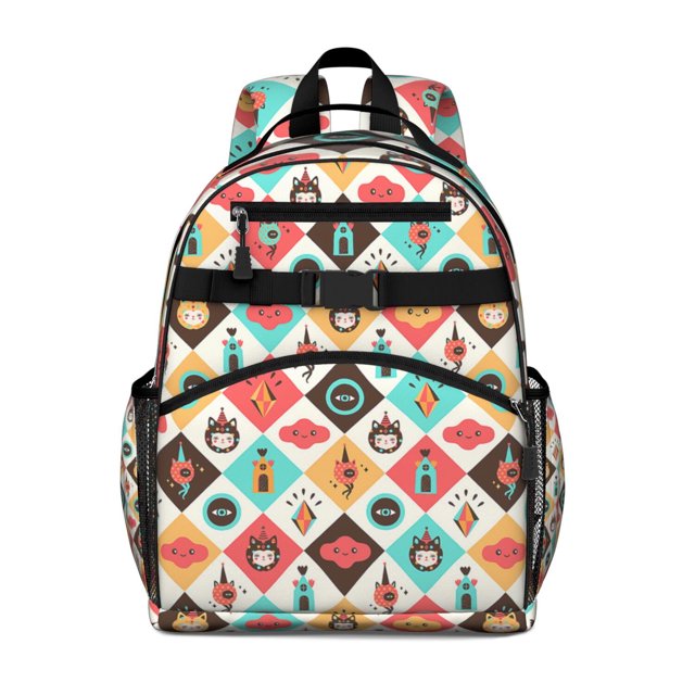 Studenty Pink School Backpack Adjustable Shoulder Straps Chest Strap Spacious Durable Bookbag For Student And Students