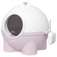 thumbnail image 1 of PawHut Grande Litière pour Chat, Bac à Litière pour Chat Fermé avec Couvercle, Rose, 1 of 10