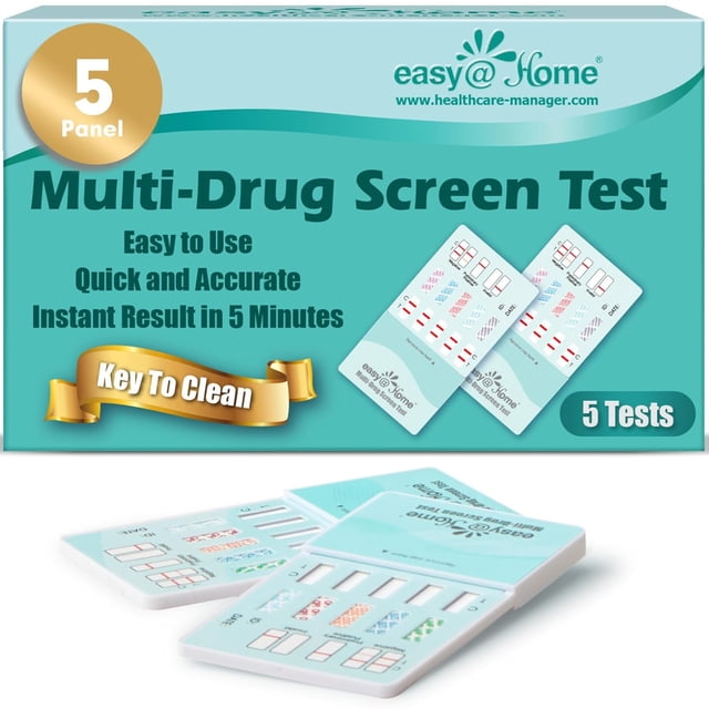 Easy@Home 5 Panel Urine Drug Test Kit, Instant Results, 5 Count