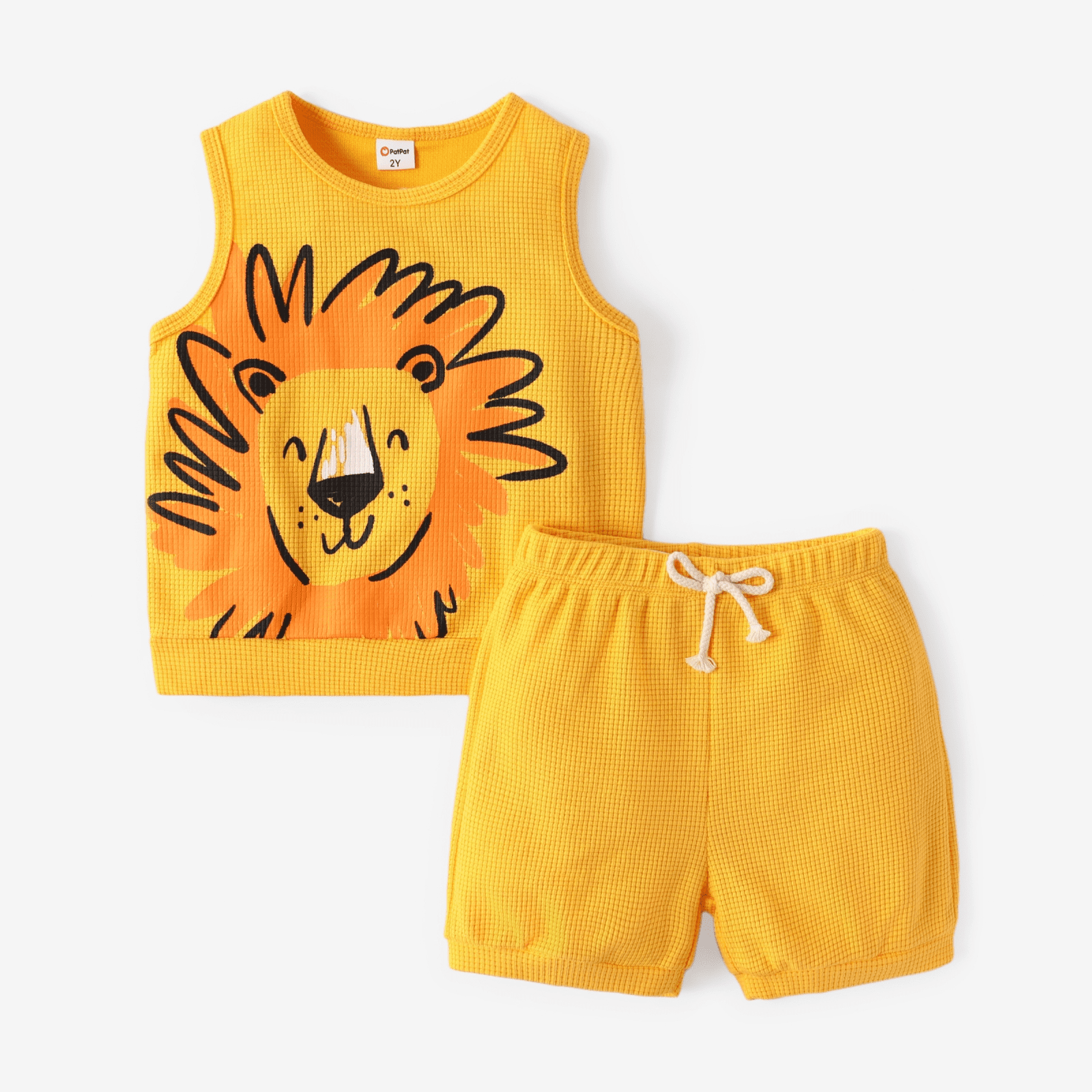 PatPat Toddler Boy 2pcs Dino Print Tank Top and Shorts Set