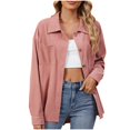 thumbnail image 1 of Posijego Veste Décontractée pour Femmes Automne 2024 Chemise à Col Boutonné Vestes Tendance avec Poches, 1 of 3