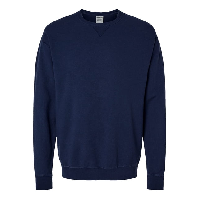 Hanes Mens Big ComfortWash Garment Dyed Fleece Sweatshirt, S, Navy