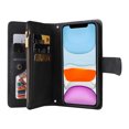 thumbnail image 2 of Case for iPhone 12 Cover Zipper Pocket Wallet Case Magnetic Protective - Black, 2 of 5