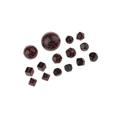 Xingzhi 15Pieces Acrylic Multi Side Numeral Dice for Role Play Board Game Red