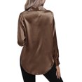thumbnail image 3 of Innerwin Shirts Long Sleeve Ladies Tunic Tops Office Button Down Soft Blouse Dark Khaki S, 3 of 4
