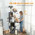 thumbnail image 4 of PawHut Cat Tree, 76 Inches Large Cat Tower w/ Scratching Posts, Dark Grey, 4 of 10