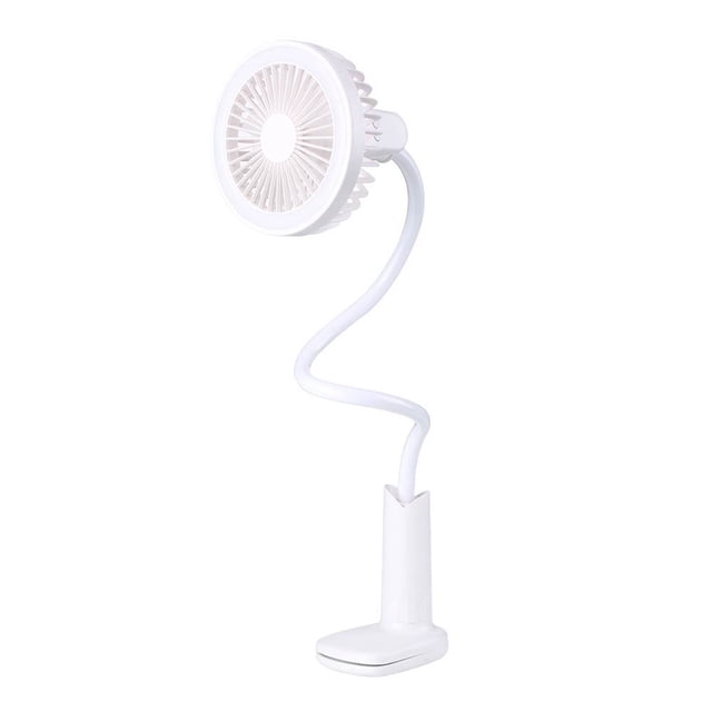 Ventilateur à Pince Rotation 360° Mini Ventilateur Rechargeable Ventilateur Personnel avec Lumière pour la Maison