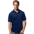 thumbnail image 1 of Hanes Cotton-Blend Men`s Jersey Polo, M, Navy, 1 of 7