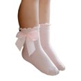 thumbnail image 2 of Kmbangi Kids Socks Toddler Solid Color Short Tube Socks with Big Bowknot, 2 of 9