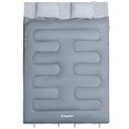 thumbnail image 2 of KingCamp 87x59" 2 Person 20 Degree Couple Sleeping Bag with 2 Pillows, Grey, 2 of 8