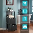 thumbnail image 4 of Costway Bathroom Wooden Floor Cabinet Multifunction Storage Rack Stand Organizer Black, 4 of 9