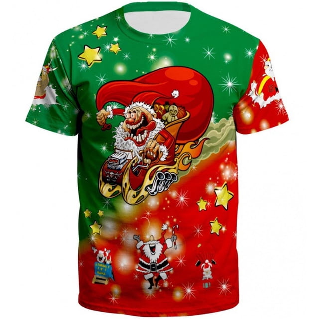 LUOGENLI T-shirts pour Homme pour Hommes de Noël à Manches Courtes Col Rond T-Shirt pour Hommes et Femmes T-shirts pour Hommes T-shirts Graphiques T-shirts de la Saint-Patrick pour Hommes T-Shirt Graphique Saint-Patrick Vert TG