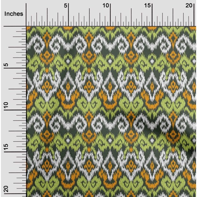 oneOone Cotton Silk Fabric Diamond & Swirl Ikat Decor Fabric Printed BTY 42 Inch Wide