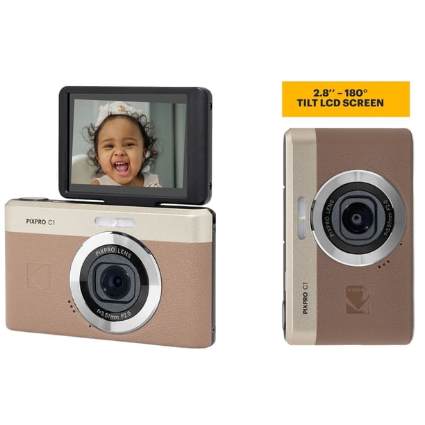 Kodak PIXPRO C1 Compact Digital Camera (BROWN) with 4X Zoom, 13MP