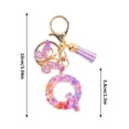 thumbnail image 4 of Feltree Initial Letter Keychains for Women Tassel Purple Cute Car Keychain for Wallet Backpack Bag, 4 of 8