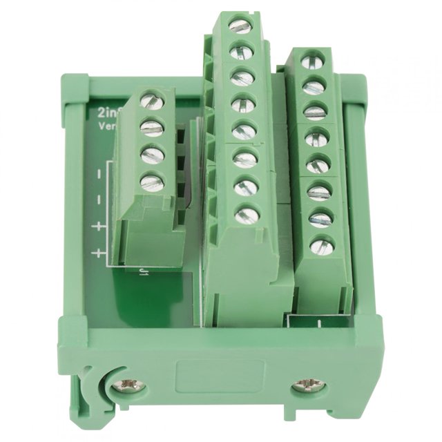 Terminal Blocks Module, 2 In 8 Out DIN Rail And Panel Mounting Power Distribution Module Breakout Board DIN Rail Module