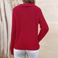thumbnail image 4 of Qertyioot Chandails à Col en V pour Femmes Mode Automne Hiver Manches Longues Chandail Décontracté Hauts, 4 of 7