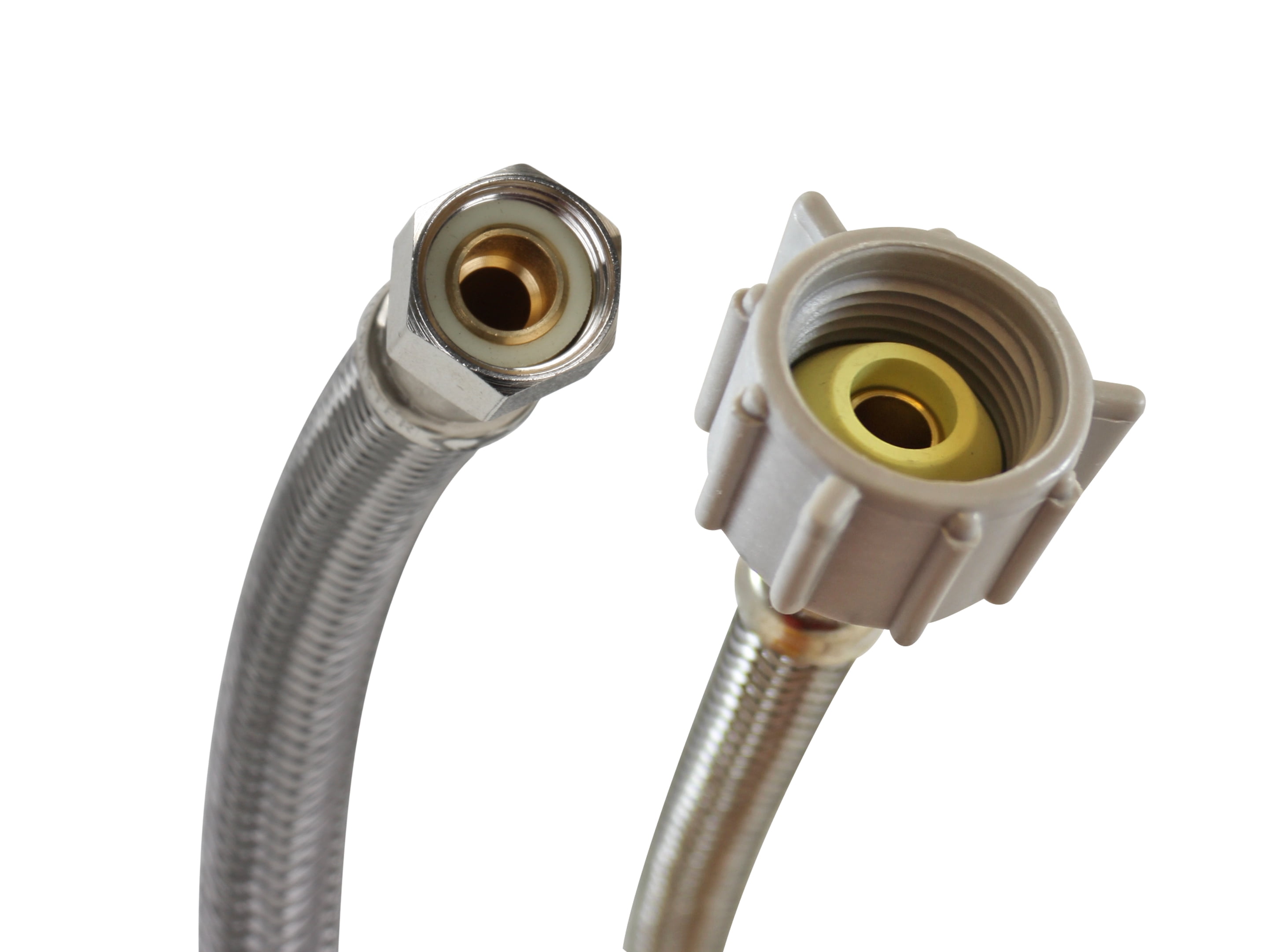 Fluidmaster B1T16 Raccord de Toilette, Acier Inoxydable Tressé - Filetage de Compression 3/8 Femelle x Filetage Bille 7/8 Femelle, Longueur de 16 Pouces