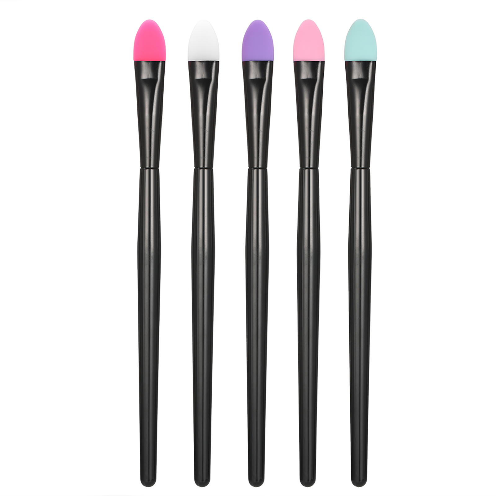 Amdohai 5pcs Silicone Makeup Brush Set Professional Eyeshadow Brush Kit Facial Cosmetic Tools for Woman Colorized