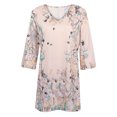 thumbnail image 1 of Pompotops T-Shirts d'Été à Imprimé Floral Col en V pour Femmes Blouse Trois Quarts, 1 of 7