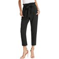 thumbnail image 1 of Women‘s Cropped Paper Bag Waist Pants with Pockets, 1 of 6