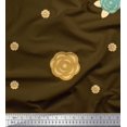 thumbnail image 1 of Soimoi Satin Silk Fabric Artistic Flower Decor Fabric Printed Yard 42 Inch Wide, 1 of 3