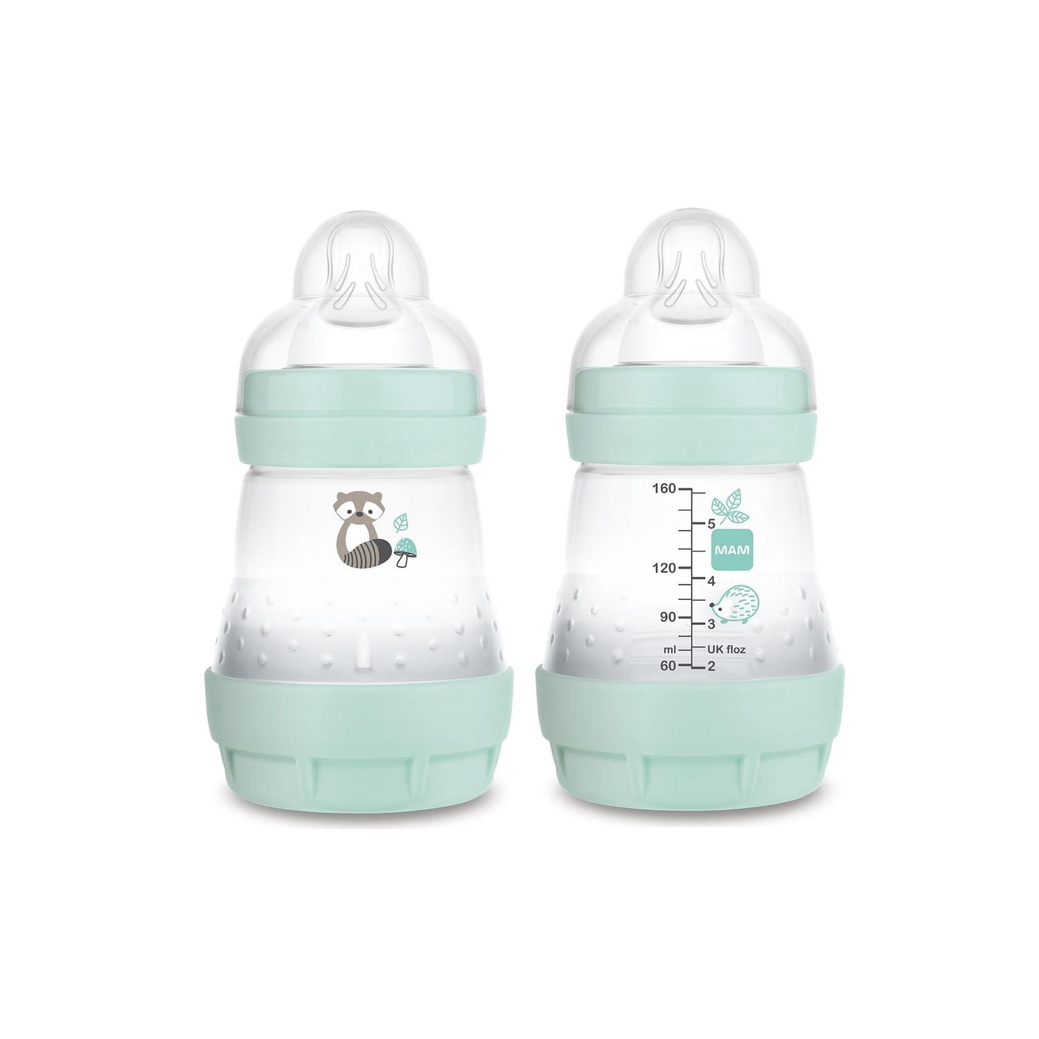 MAM Easy Start Anti-Colic Matte Baby Bottles, 2x5oz Bottles, Slow Flow Bottles with Silicone Nipple, Baby Bottles for Baby Boy