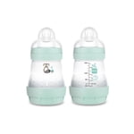 MAM Bouteilles de bébé anti-colique Matte, 2x5oz Bouteilles, Boutilles à flux lent avec Nipple Silicone, Biberons pour bébé garçon