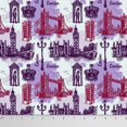 thumbnail image 1 of Soimoi Decorative London Theme Architectural Print Pure Silk Fabric By The Yard 44 Inches Wide - Light Purple, 1 of 1