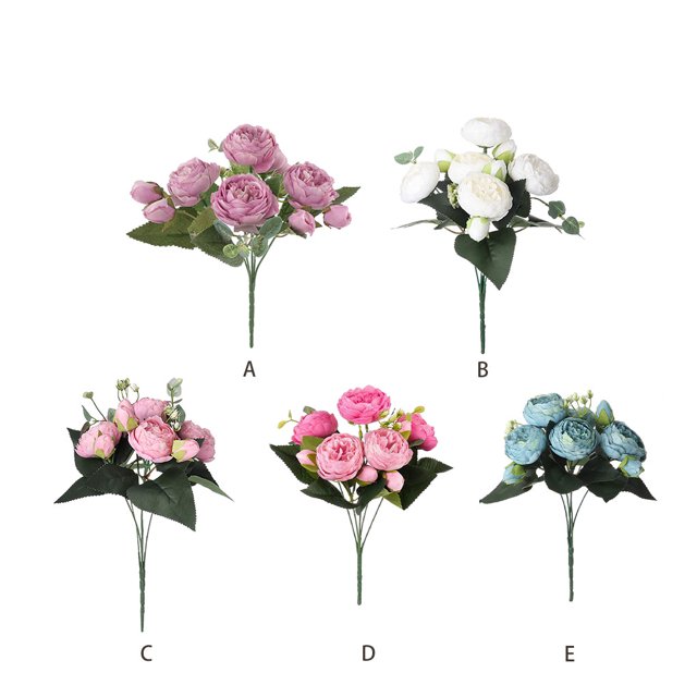 Baohd 2x Artificial Flowers 鈥?Elegant For Decoration Long-lasting Durability white 1Set