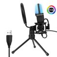 thumbnail image 1 of PC Microphone, Gaming Microphone USB Wired Noise Reduction with Tripod Stand for Studio, 1 of 7