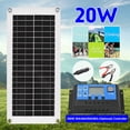 thumbnail image 3 of Mistaha 20W Polycrystalline Silicon Solar Panel Kit with IP6 Waterproof 12V Dual USB Output Battery Panel Controller, 300W 50A PWM Controller/2 Crocodile Clips/4 Suction Cups/1 Car Charger for Car, 3 of 7