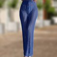 thumbnail image 2 of Crochet Net Beach Pants Fashion Hollow Out Long Pants for Holiday (Blue S), 2 of 7