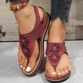 thumbnail image 4 of Ketyyh-chn99 Womens Sandals Womens Walking Shoes Womens Sandal Slides Toe Post Sandals Mitigate Foot Fatigue Comfortable And Functional Shoes (Red, 8), 4 of 5