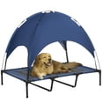 thumbnail image 1 of PawHut Elevated Cooling Pet Bed with Canopy for XL Sized Dogs, Dark Blue, 1 of 10