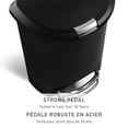thumbnail image 4 of Simplehuman 50 Liter / 13 Gallon Semi-Round Plastic Step Garbage Bin with Secure Slide Lock Lid, Black, 4 of 8