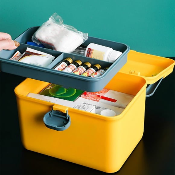 Amzcrzy Storage Trunks, Portable Household Large Capacity Storage Box Multi-layer Emergency Storage Box Plastic Household Small Storage Box Family Home Travel Storage Box Household Storage trunk
