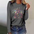 thumbnail image 2 of Pisexur Hauts d'Automne pour Femmes Mode Mignon T-Shirt Imprimé Graphique Hauts Col Rond Manches Longues Chemises pour Femmes Habillées Décontractées Sorties Hauts Confort Polyvalents Légers T-Shirts, 2 of 5