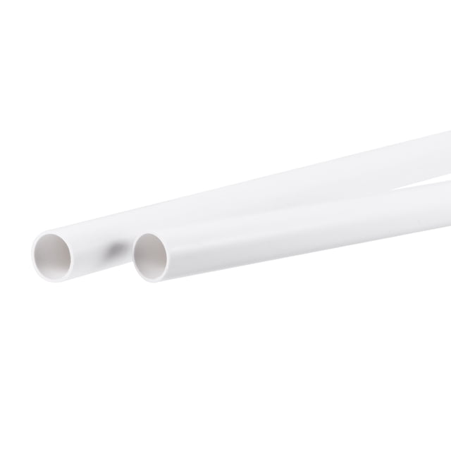Unique Bargains 13mm ID 15mm OD 500mm White PVC Pipe Round Rigid Plastic Tube for Water Pipe 2 Pack