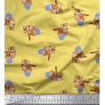 thumbnail image 1 of Soimoi Georgette Viscose Fabric Wool & Cat Animal Print Fabric by the Yard 42 Inch Wide, 1 of 3