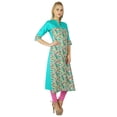 thumbnail image 3 of Bimba Kurta Kurti Personnalisée en Coton pour Femmes, Ethnique Indienne, Haut à Manches 3/4, Tunique Décontractée, 3 of 6
