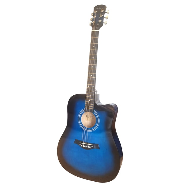 41-Inch Full-Size Acoustic Guitar - Smooth Play, Stylish Design - Perfect for Beginners, Adults, and Students Blue with Package