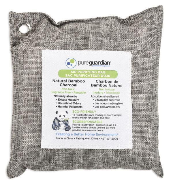 PureGuardian CB500 500G sacs de charbon de bambou purificateur d’air, réducteur d’odeurs naturel et écologique