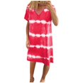 thumbnail image 1 of TJAZFJPA Robe Médiévale Femme Été Mode Décontractée Grande Taille Ample et Confortable Col en V Rayée Imprimée Sans Manches Grande Taille Robe d'Invité de Mariage Vacances pour Femmes Tropicale, 1 of 5