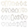 thumbnail image 4 of Blank Pendant Frame, Hollow Frame Pendant Geometric Frame Pendant 30Pcs DIY Jewelry Making  For Bracelets For Mobile Phone Decoration, 4 of 8