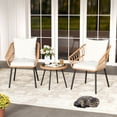 thumbnail image 1 of Costway 3 Piece Patio Bistro Set with Heavy Duty Metal Frame for Balcony Garden & Poolside, 1 of 10