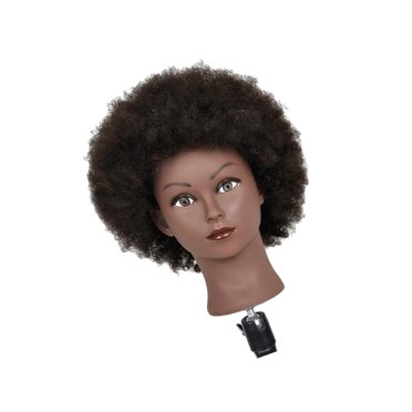 Hair Styling Practice Doll Head Training Mannequin Clamp hair mannequin head cosmetology 16in Black Skin
