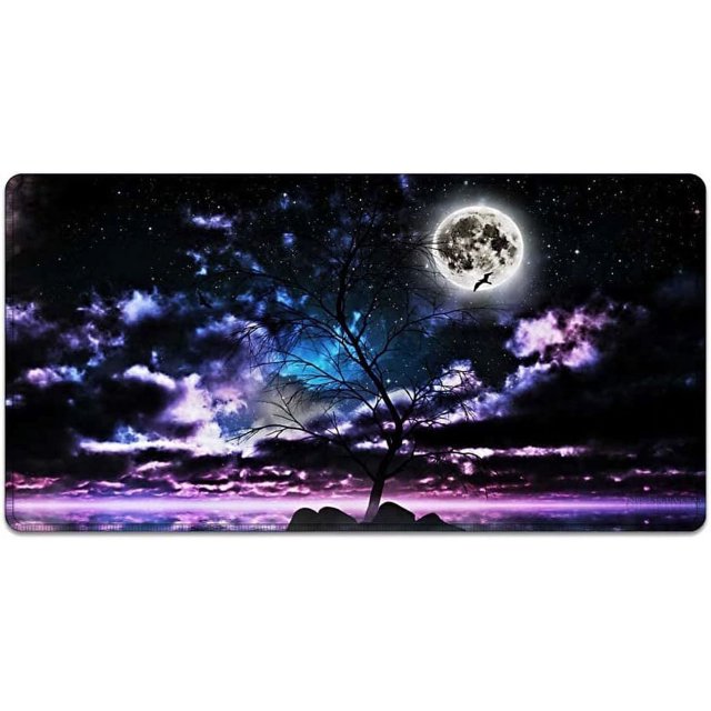 Large Mouse Pad 31.4 x 15.7inches 3mm XXL Extended Gaming Mouse Pad Mat with Non-Slip Base Stitched Mousepad for Computer,Office,Keyboard and Laptop-Purple Night,Waterproof Desk Mat