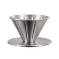 thumbnail image 1 of Visland Coffee Filter Cone Stainless Steel Hand Drip Pour Over Coffee Funnel with Spiral Ribs Dishwasher Safe V-Shaped Coffee Filter for Most Coffee Makers Camping Home Brewing, 1 of 8